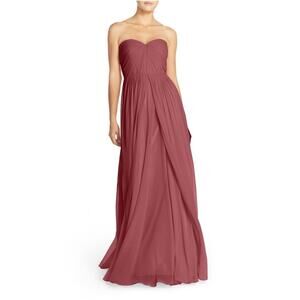 Jenny Yoo Strapless Dress in Dusty Rose